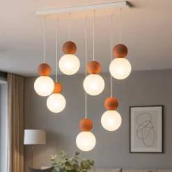 Top light lampadario moderno cottage 7 luci terra rossa