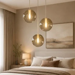 Toplight lampadario per camera da letto vetri sfere ambra