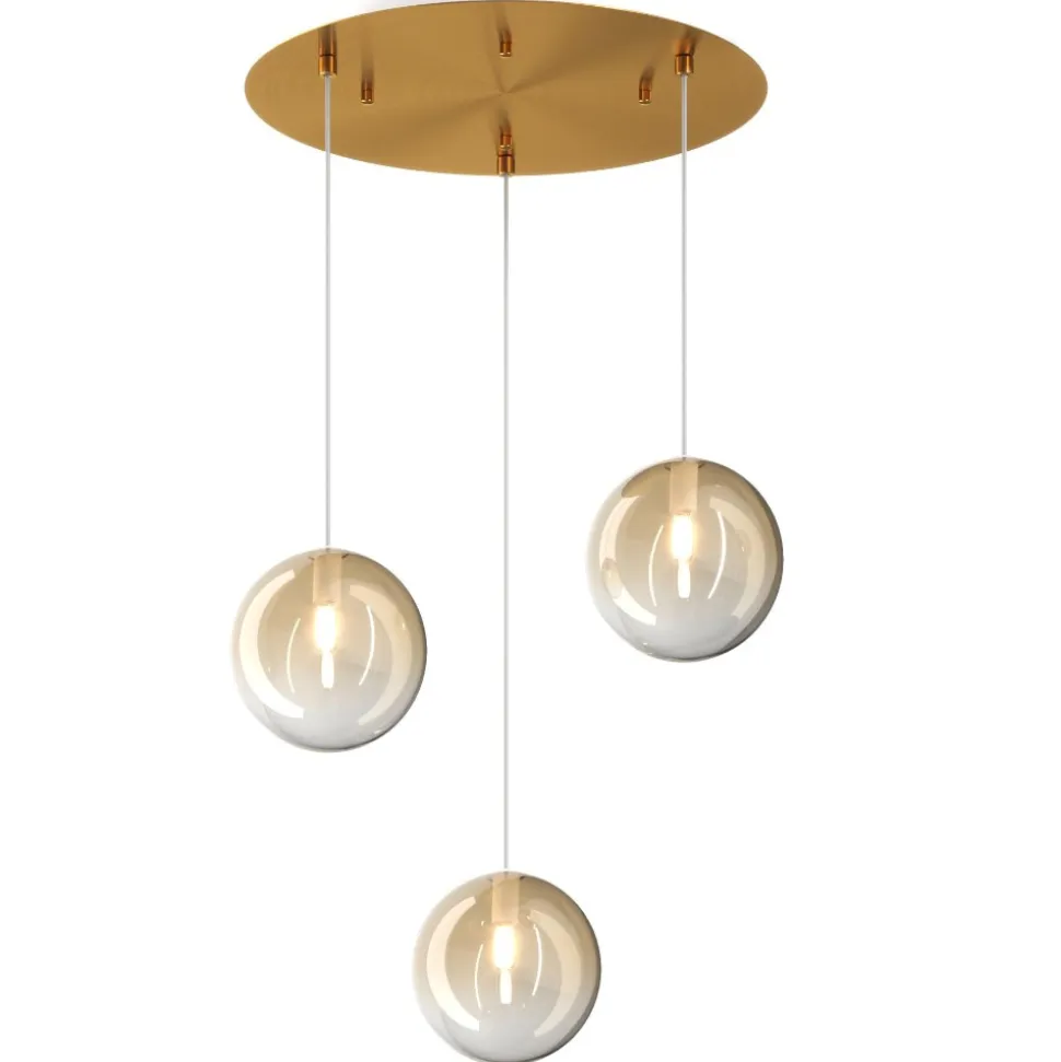 Toplight lampadario per camera da letto vetri sfere ambra