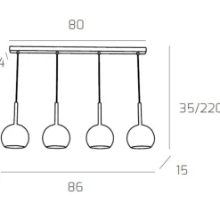 Top light lampadario per cucina vetri trasparenti
