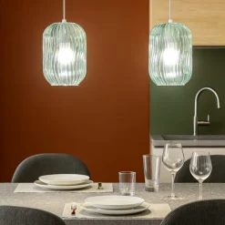 Toplight lampadario per isola cucina moderno vetri verdi