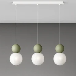 Top light lampadario per tavolo cucina cucina cottage 3 luci sfere verdi