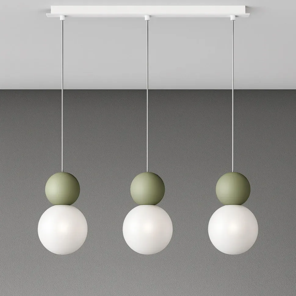 Top light lampadario per tavolo cucina cucina cottage 3 luci sfere verdi