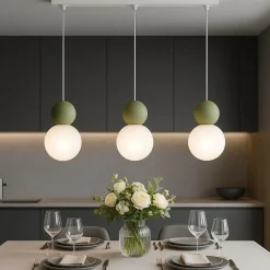 Top light lampadario per tavolo cucina cucina cottage 3 luci sfere verdi