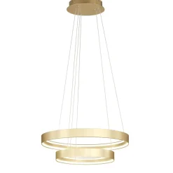 Top light malika lampadario da cucina oro champagne doppio anello led 70w cct