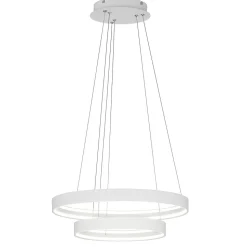 Top light malika lampadario moderno bianco design doppio anello led 70w cct