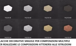 Toplight placca esagonale metallo foglia oro per plafoniera hexagon