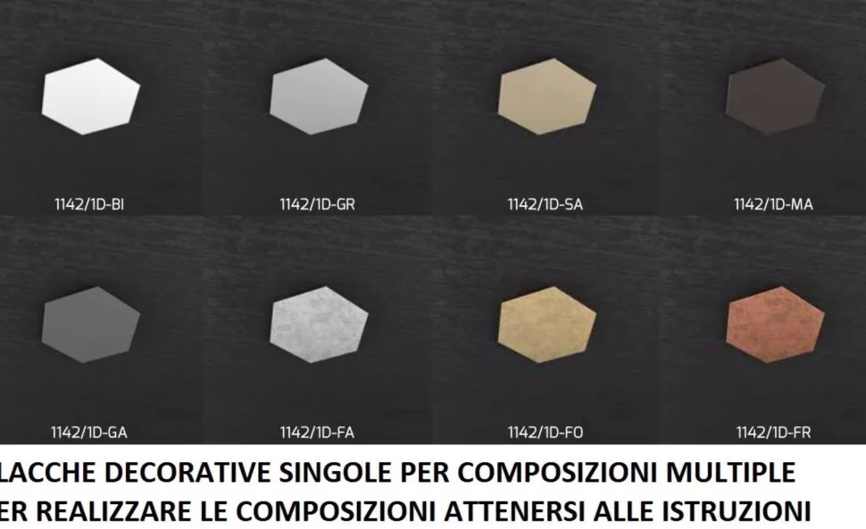Toplight placca esagonale metallo foglia oro per plafoniera hexagon