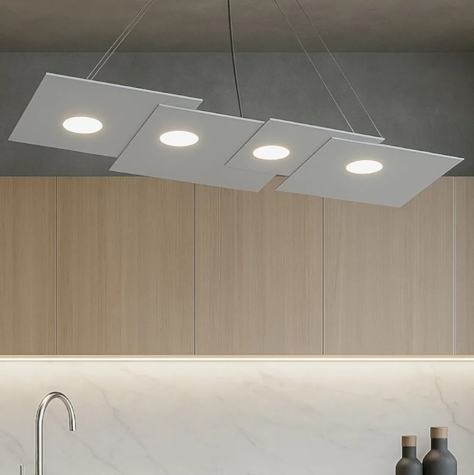 Toplight plate lampadario per cucina grigio design