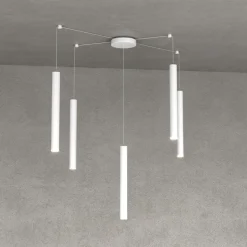 Top light round tube lampadario cilindri bianchi per salotto