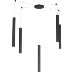 Top light round tube lampadario moderno cilindri nero