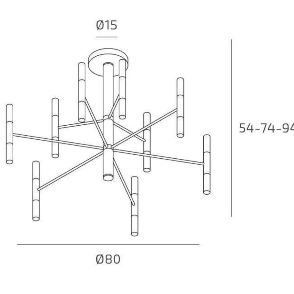 Top light space sabbia lampadario moderno 9 bracci per soggiorno
