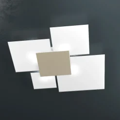 Toplight upgrade sabbia plafoniera moderna vetro bianco