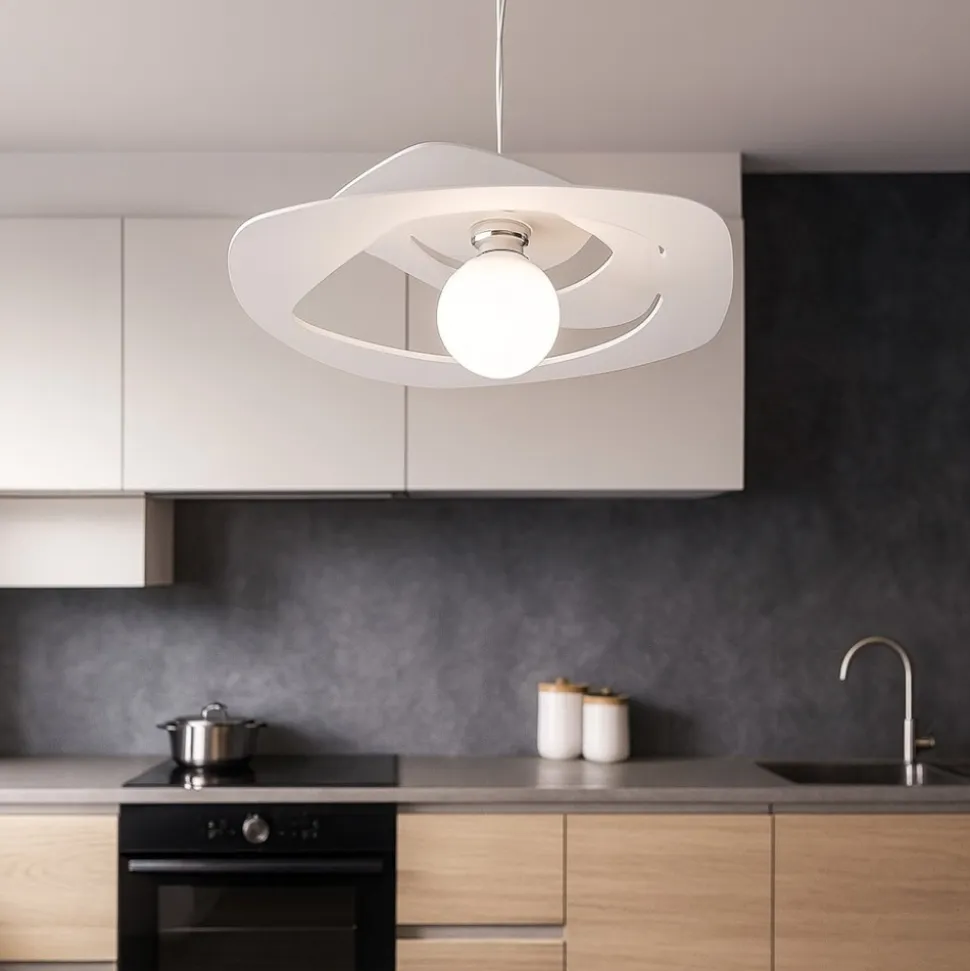 Toplight warped 65cm lampadario per cucina moderna bianco
