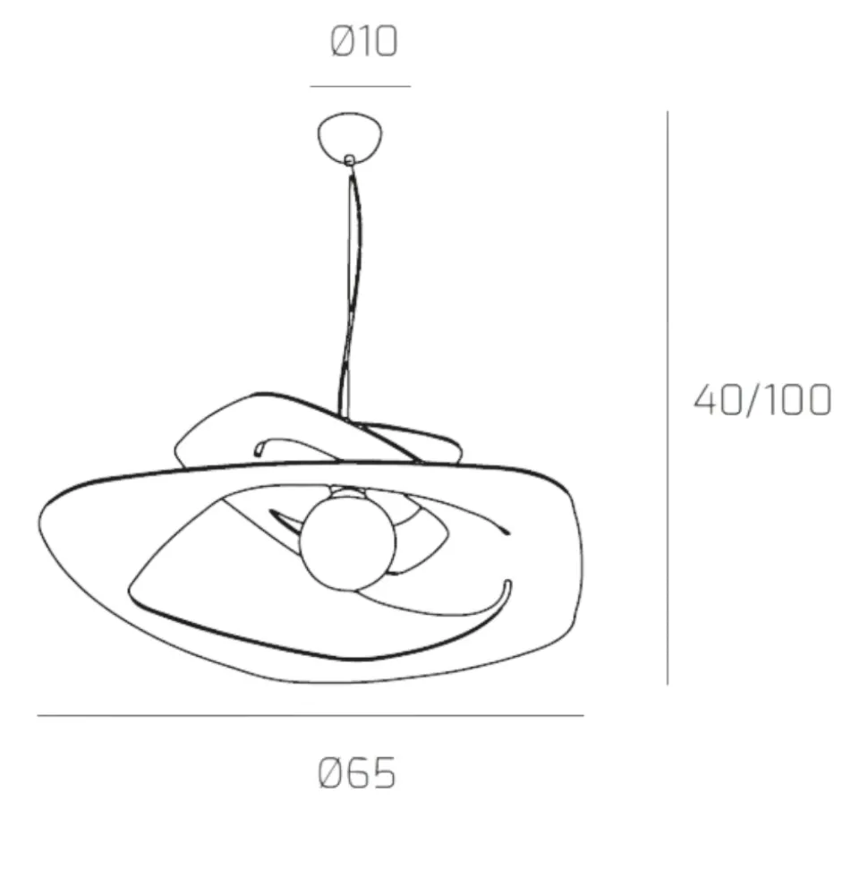 Toplight warped 65cm lampadario per cucina moderna bianco
