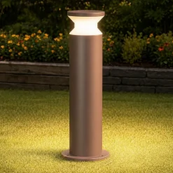 Torre pt1 h60 ideal lux lampione da esterno marrone per giardini