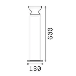 Torre pt1 h60 ideal lux lampione da esterno marrone per giardini
