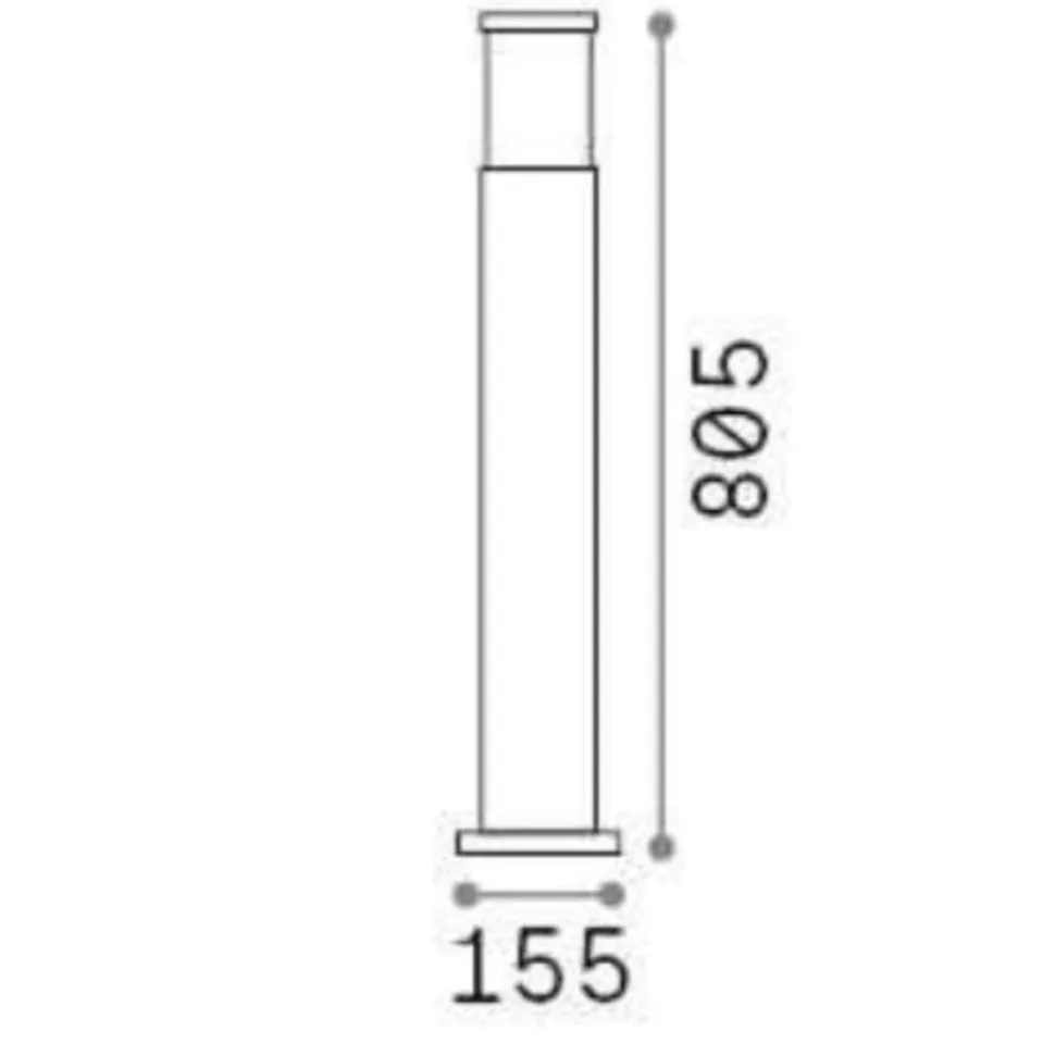 Torre pt1 h80 ideal lux lampione da esterno h80 antracite ip44