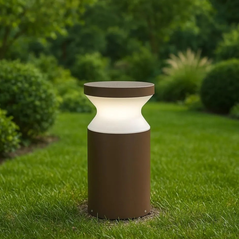 Torre pt1 h22 ideal lux lampione basso marrone ip65 e27