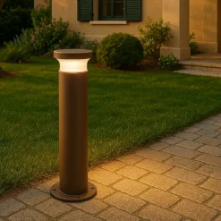 Torre pt1 h80 ideal lux lampione da giardino ip65 marrone