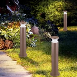 Torre pt1 h80 ideal lux lampione da giardino ip65 marrone