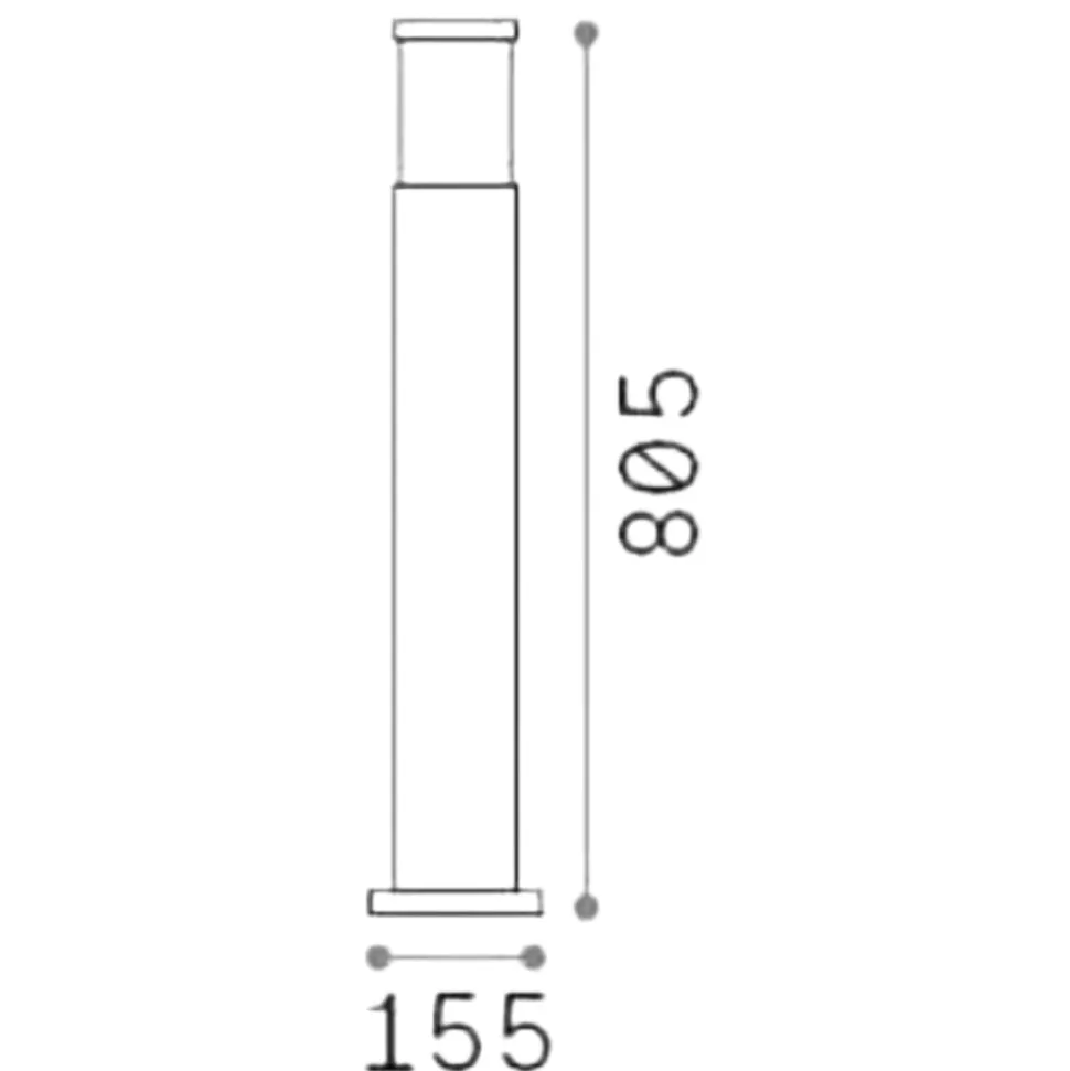Torre pt1 h80 ideal lux lampione da giardino ip65 marrone