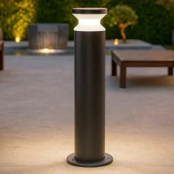Torre pt1 h80 lampione da giardino ideal lux nero