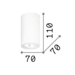 Tower pl1 round ideal lux faretto bianco cilindro