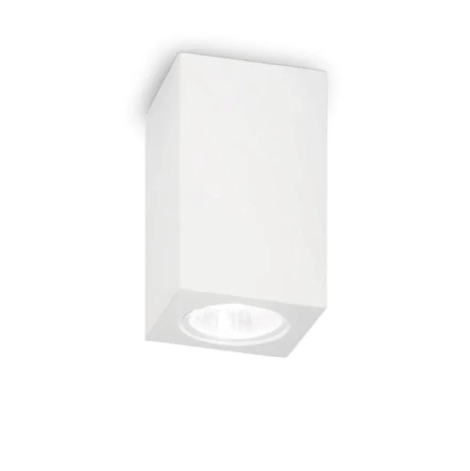 Tower pl1 square ideal lux faretto da soffitto squadrato gesso bianco