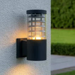 Tronco ap1 ideal lux applique da esterno antracite vetro pirex ip44