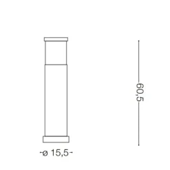 Tronco pt1 h60 lampione marrone da giardino ip65 ideal lux