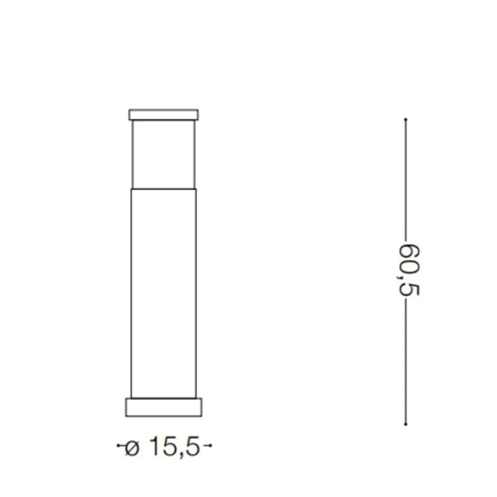 Tronco pt1 h60 lampione marrone da giardino ip65 ideal lux