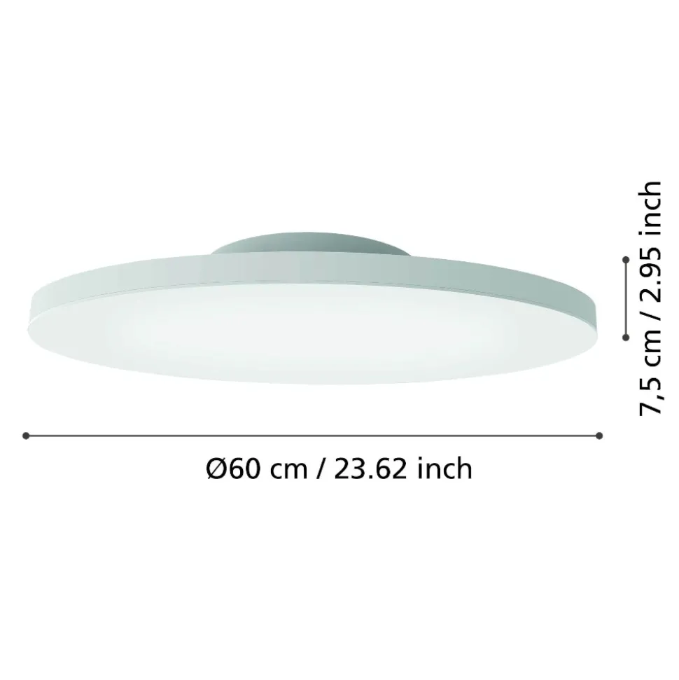 Turcona z eglo plafoniera moderna tonda led rgb da 2700k a 6500k controllo remoto app