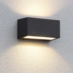 Twin ap1 applique da esterno ip44 nero rettangolare ideal lux
