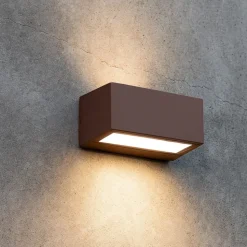 Twin ap1 ideal lux applique da esterno ip44 marrone rettangolare
