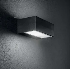 Twin ap1 ideal lux applique da esterno ip44 grigio antracite rettangolare