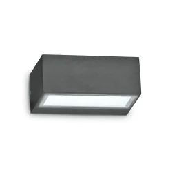 Twin ap1 ideal lux applique da esterno ip44 grigio antracite rettangolare