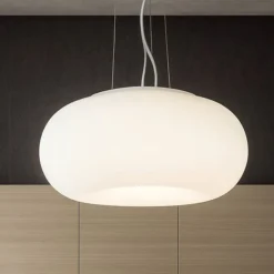 Ulisse sp3 d42 ideal lux lampadario da cucina vetro bianco
