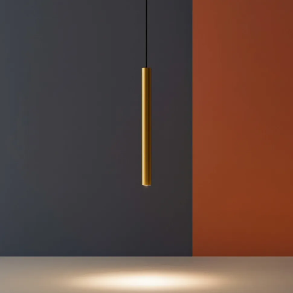 Ultrathin sp d040 round ideal lux lampada a sospensione oro led