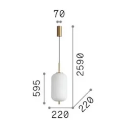Umile-2 sp1 ideal lux lampada a sospensione moderna vetro led 3000k