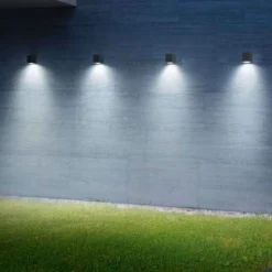 Up ap1 ideal lux applique da esterno marrone cubo corten