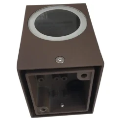 Up ap1 ideal lux applique da esterno marrone cubo corten