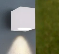 Up ap1 ideal lux applique cubo da esterno ip44 bianco monoemissione
