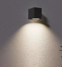 Up ap1 ideal lux applique da esterno ip44 cubo nero luce mono emissione