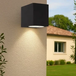 Up ap1 ideal lux applique da esterno ip44 cubo nero luce mono emissione