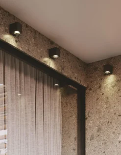 Up ap1 ideal lux applique da esterno ip44 cubo nero luce mono emissione