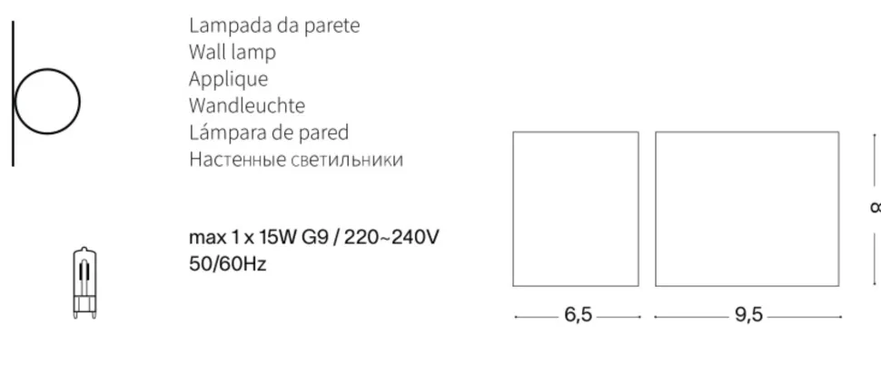 Up ap1 ideal lux applique da esterno ip44 cubo nero luce mono emissione