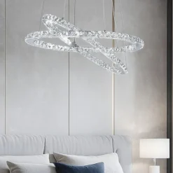 Varrazo eglo lampadario anelli di cristallo per stanza da letto