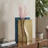 Vaso design blu oro ophis soprammobile moderno bongelli preziosi