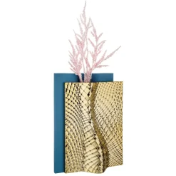 Vaso design blu oro ophis soprammobile moderno bongelli preziosi